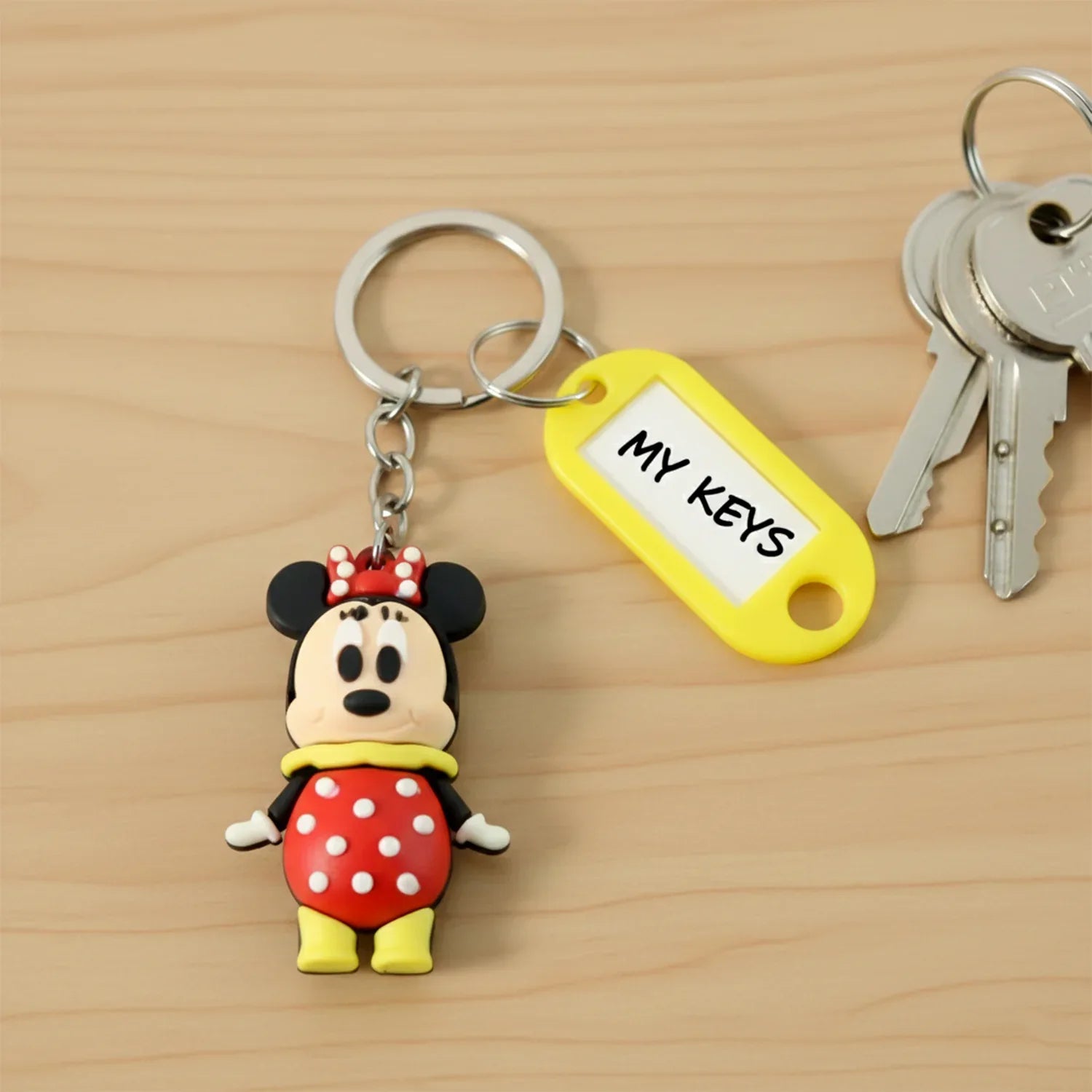 Cartoon Character Keychain With Name Tag (Mix Design 1 Pc) - Zidbik