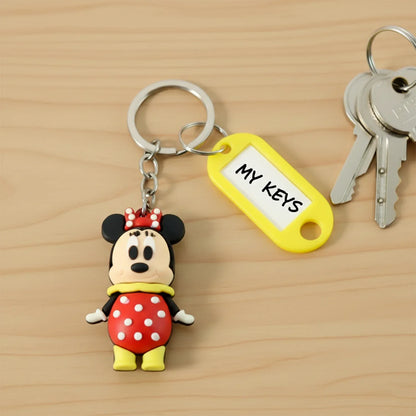 Cartoon Character Keychain With Name Tag (Mix Design 1 Pc) - Zidbik