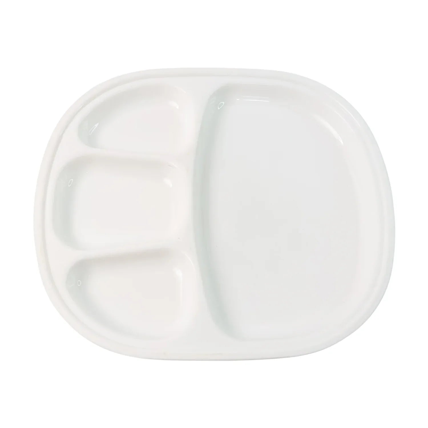 Plastic Large Compartment Dinner Plate Thali With 4 Sections - Zidbik