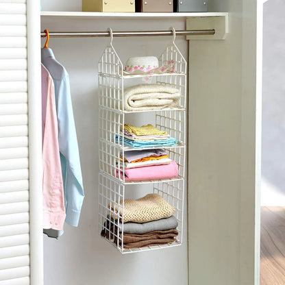 4526 Multipurpose 5 Layer Folding Clothes Storage Rackscloset For Students Wardrobe Shelves Socks Scarf T-shirt Etchanging Organizer Storage Holders Racks - Zidbik
