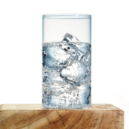 2343 Heavy Unbreakable Stylish Plastic Clear Look Fully Transparent Glasses Set 330ml (6pcs) - Zidbik