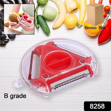 82583 In 1 Multi Function Three Use Rotary Hanging Round Planer Peeler And Cutter Vegetable Slicer Kitchen Tools Kitchen Gadgets (B Grade) - Zidbik