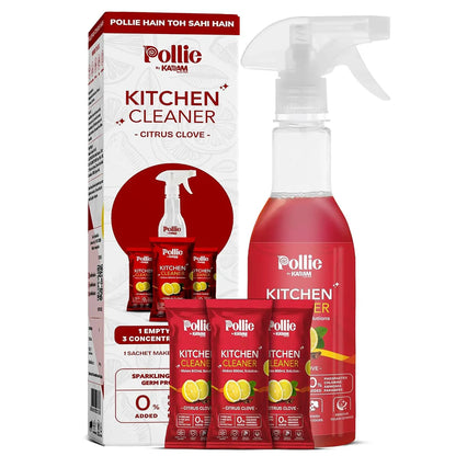 Pollic Kadam Concentrated Kitchen Surface Cleaner Refill Kit With Spray Bottle - Zidbik