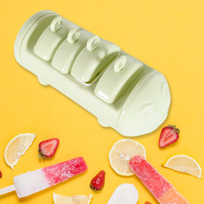 5596 Cartoon Shape Mold Ice Candy Popsicle Mold Ice Plastic Ice Candy Maker Kulfi Maker Molds Set With 4 Cups (1 Pc  Multicolor) - Zidbik