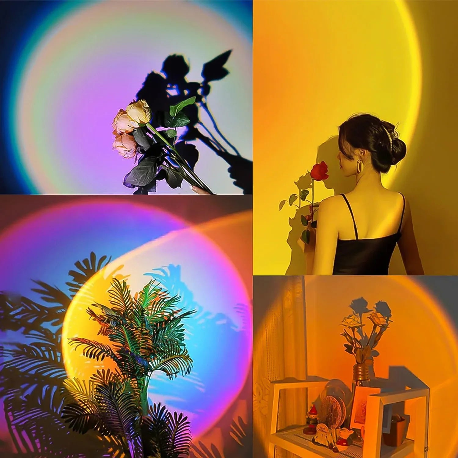 6423 4 Colors Sunset Lamp Sunset Projection Lamp Led Night Lights - Zidbik