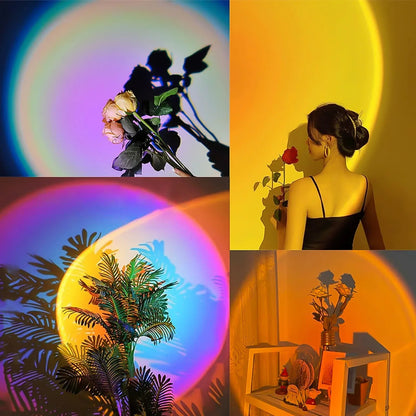 6423 4 Colors Sunset Lamp Sunset Projection Lamp Led Night Lights - Zidbik