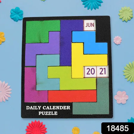 Wooden Daily Calendar Puzzle (Multicolor 1 Set) - Zidbik