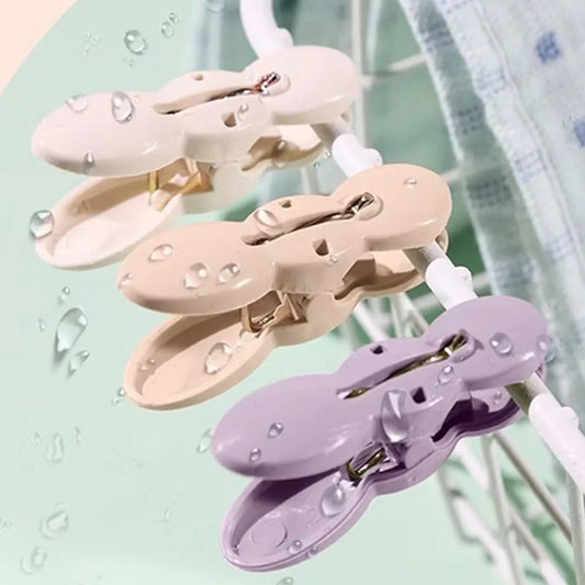 Clothes Drying Rope With Multipurpose Cloth Clips (1 Set) - Zidbik