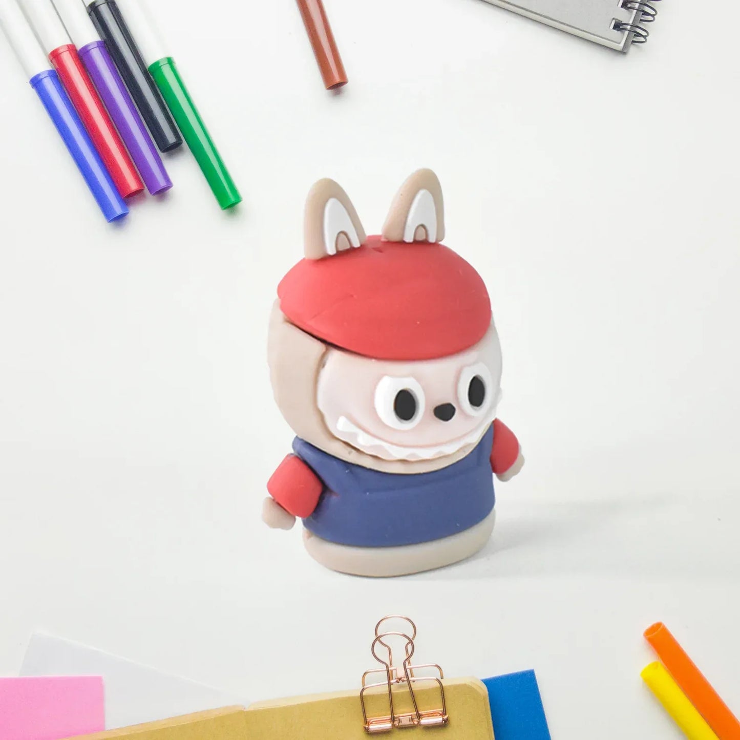 Cartoon-shaped Pencil Sharpener With Built-in Eraser - Fun Practical Stationery (1 Pc Mix Design) - Zidbik