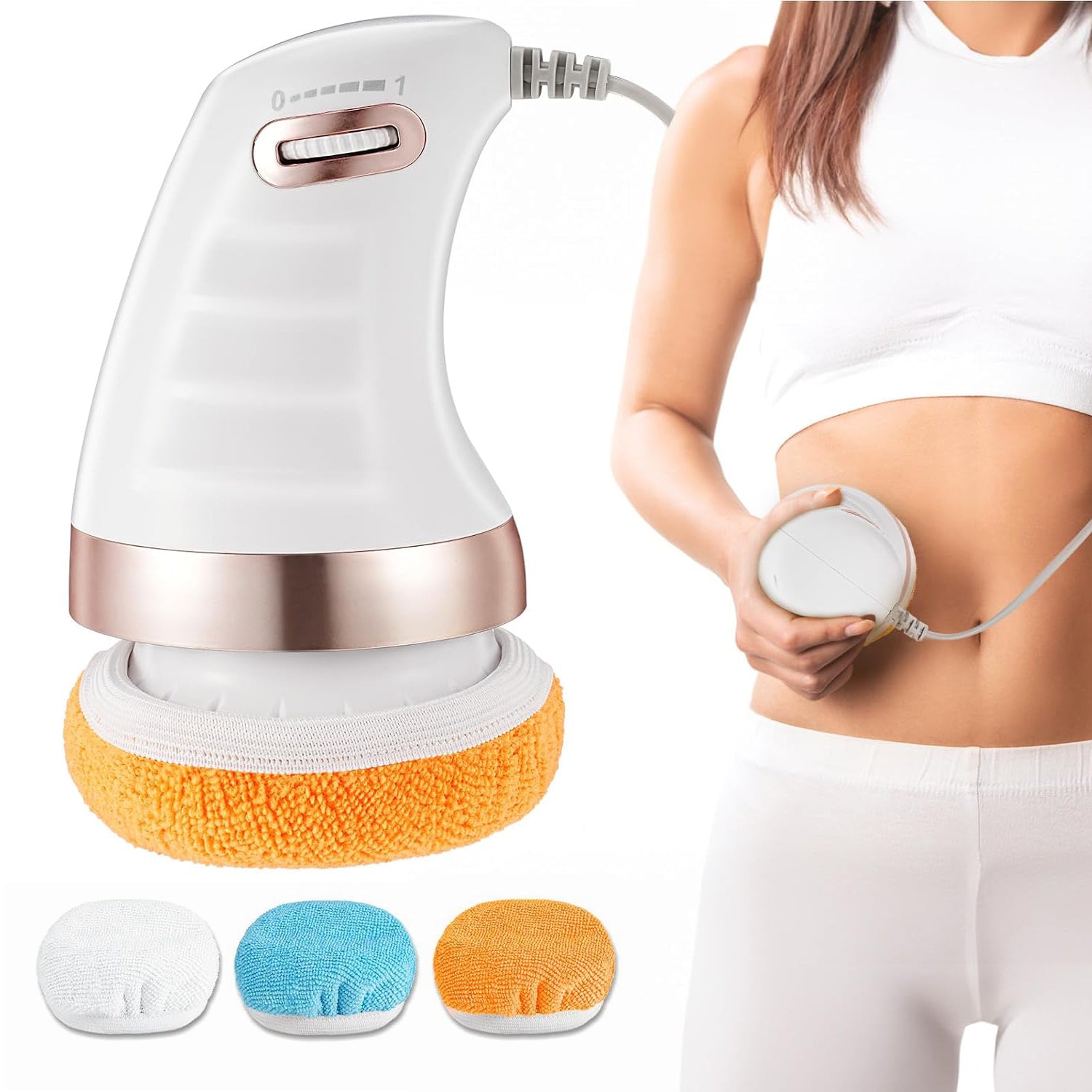 7293 Body Massager Shaping Machine  Body Sculpting Massager With 3 Washable Pads Adjustable Speeds  Electric Handheld Massager For Belly Waist Legs Arms Butt (1 Pc) - Zidbik