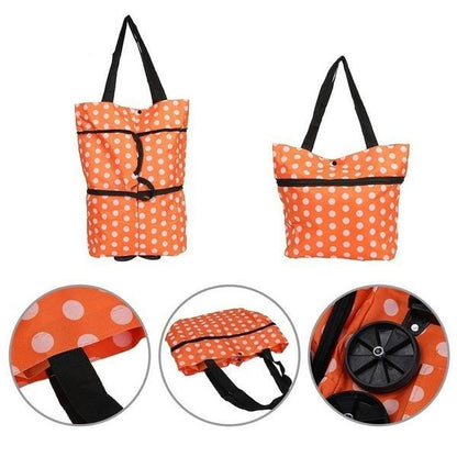 1652 Folding Cart Bags Trolley Shopping Bag For Travel Luggage - Zidbik
