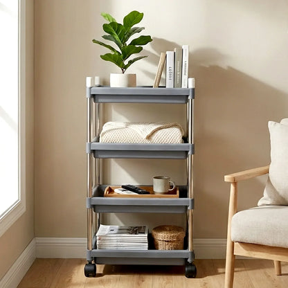 4-layer Rolling Storage Cart With Wheels Set - Zidbik