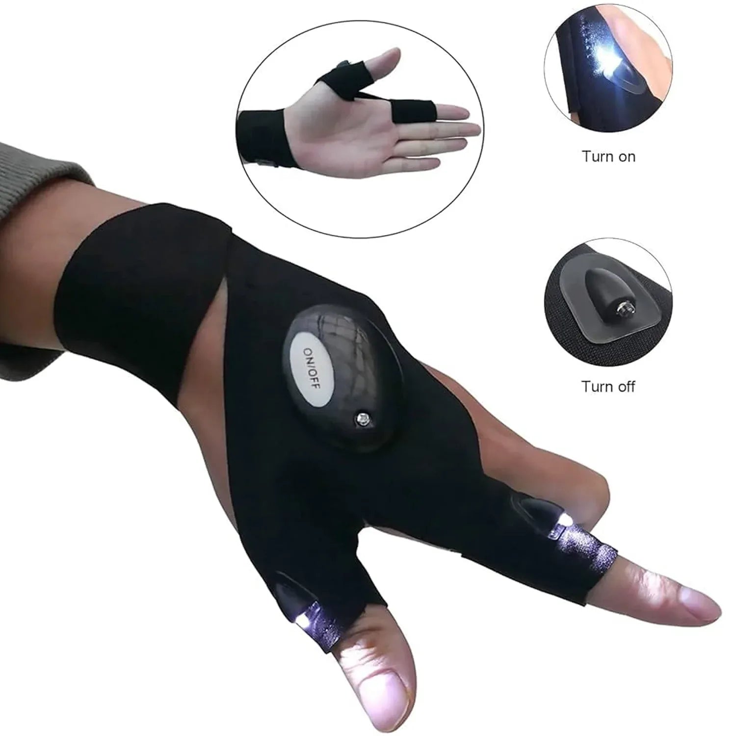 Led Flashlight Gloves Gifts For Men (Hand Gloves Light 1 Pair) - Zidbik