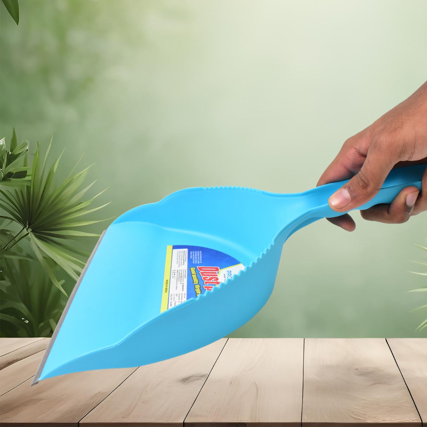 Heavy Plastic Dustpan With Handle (1 Pc) - Zidbik