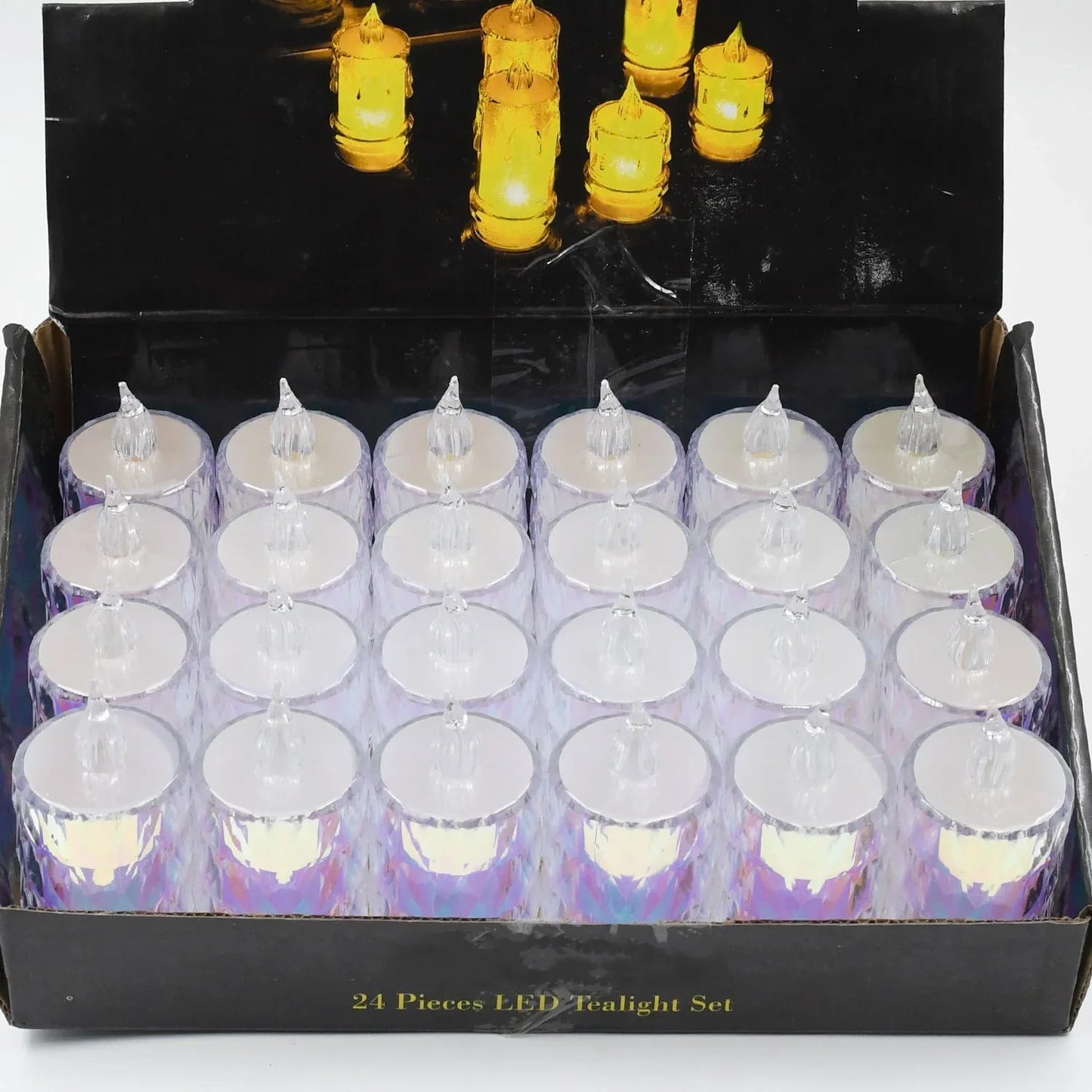 24 Pc Flameless And Smokeless Decorative Melting Candles Led Tea Light - Zidbik