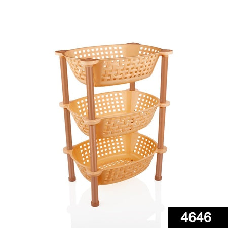 4646 Multipurpose Plastic Storage Rack Organiser - 3 Pcs - Zidbik