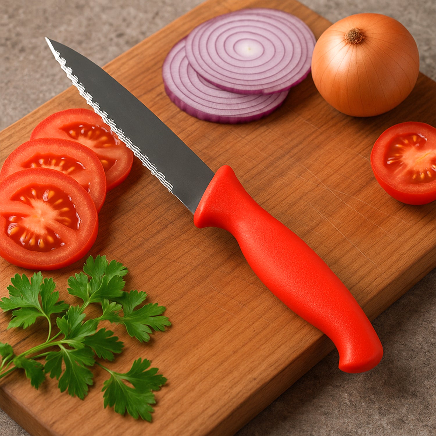 Stainless Steel Serrated Kitchen Knife (1 Pc) - Zidbik