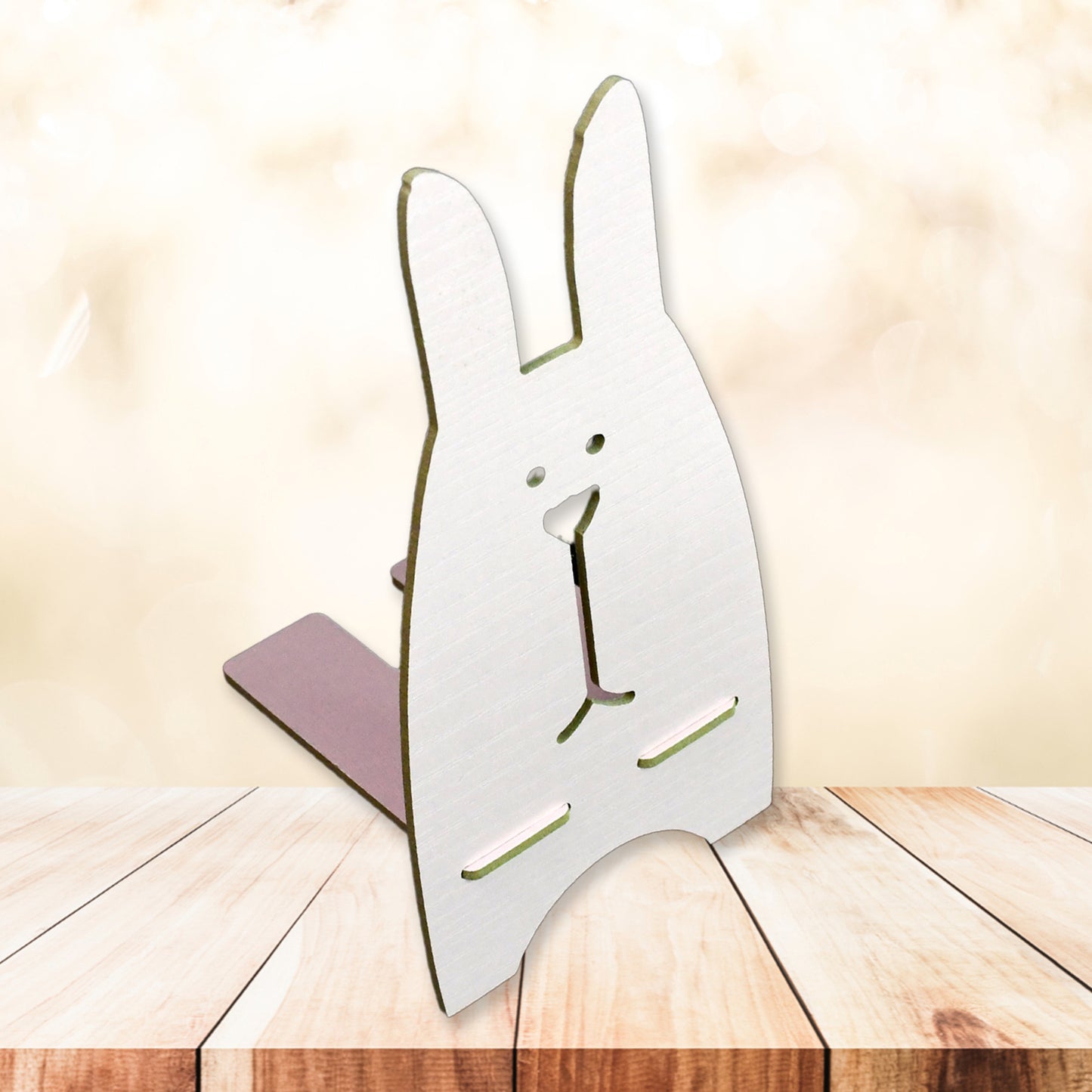 Wooden Cute Lovely Rabbit Design Mobile Stand (1 Pc) - Zidbik