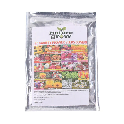 Seeds 20 Varieties Of Flower Seeds Combo (1 Pkt 20 Varieties) - Zidbik