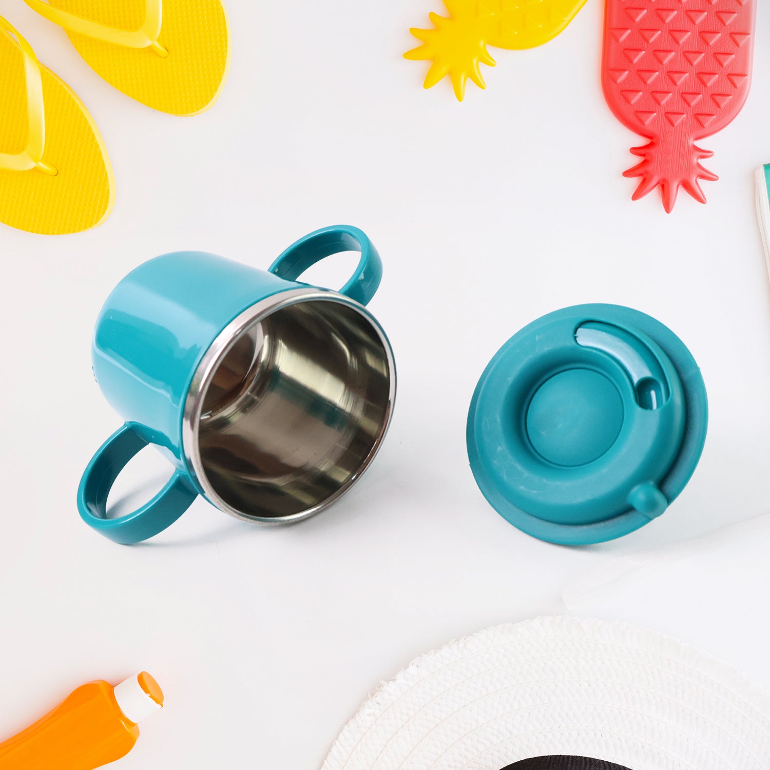 Kids Sporty Sipper Mug With Straw And Dual Handles Approx 300ml (1 Pc) - Zidbik