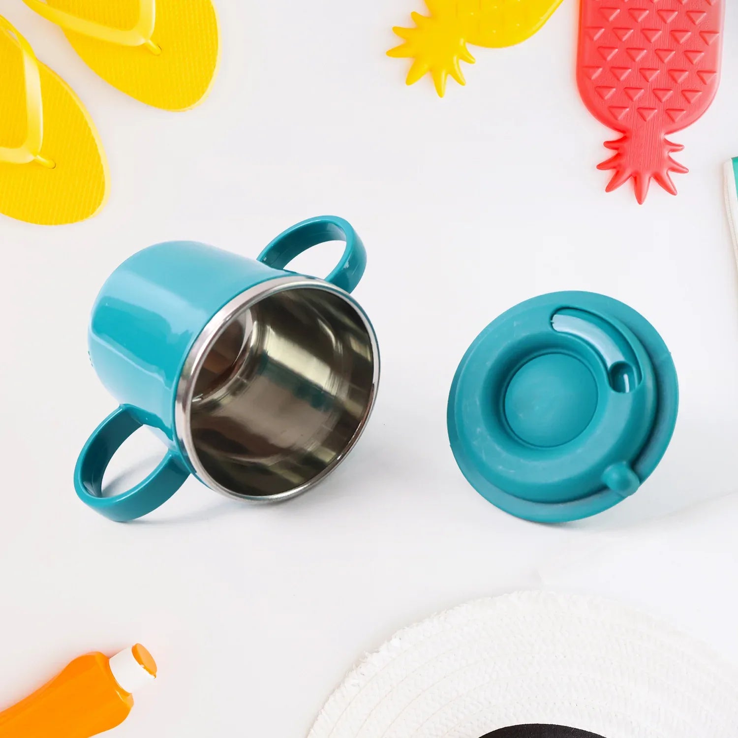 Kids Sporty Sipper Mug With Straw And Dual Handles Approx 300ml (1 Pc) - Zidbik