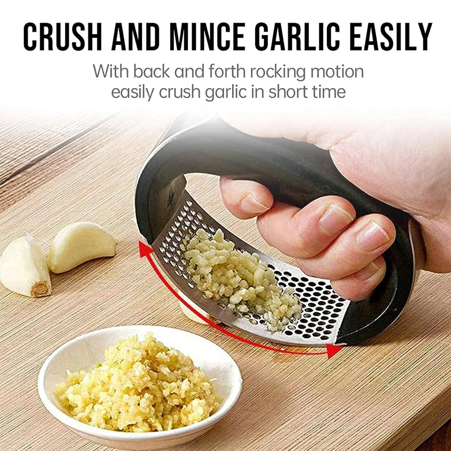 Heavy-duty Garlic Press Tool With Spoon Set (2 Pc Set) - Zidbik