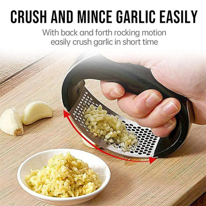 Heavy-duty Garlic Press Tool With Spoon Set (2 Pc Set) - Zidbik
