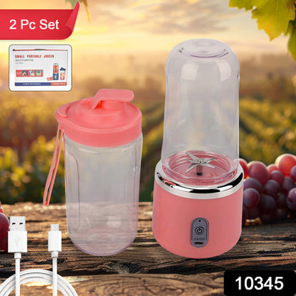 Portable Small Juicer Blender With Water Bottle  Cup (2 Pc Set) - Zidbik