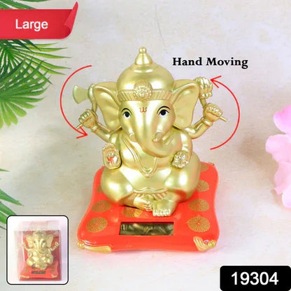 Decorative Religious Large Lord Ganesha Idol With Solar-powered Base (1 Pc) - Zidbik