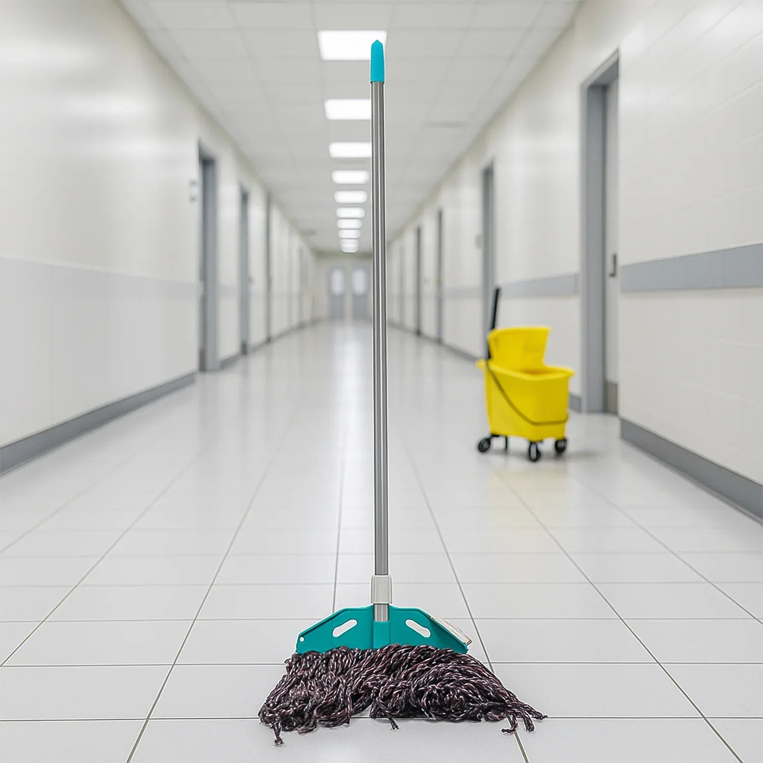 Premium Cotton Yarn Floor Cleaning Mop With Long Handle (1 Pc) - Zidbik