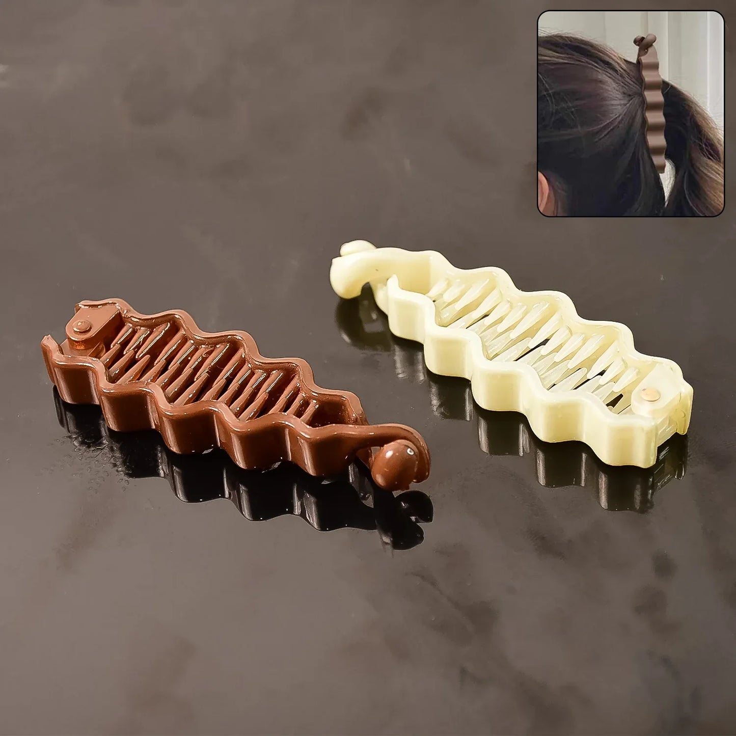Plastic Hair Claw Clips Strong Clips (1 Pc Mix Color) - Zidbik