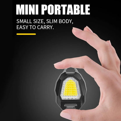 4543 Portable Triangular Shaped Emergency Camping Flashlight With Cigarette Lighter Lumens Rechargeable Waterproof Portable Led Light Camping Keychain 6lighting Modes With Strong Magnet 3 Color Lighting For Travel Camping Walking - Zidbik