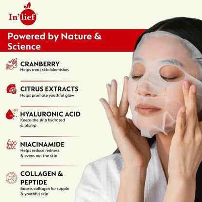 Inlief Vitamin C 0.5 Hydrating Brightening Facial Sheet Mask (1 Pc) - Zidbik