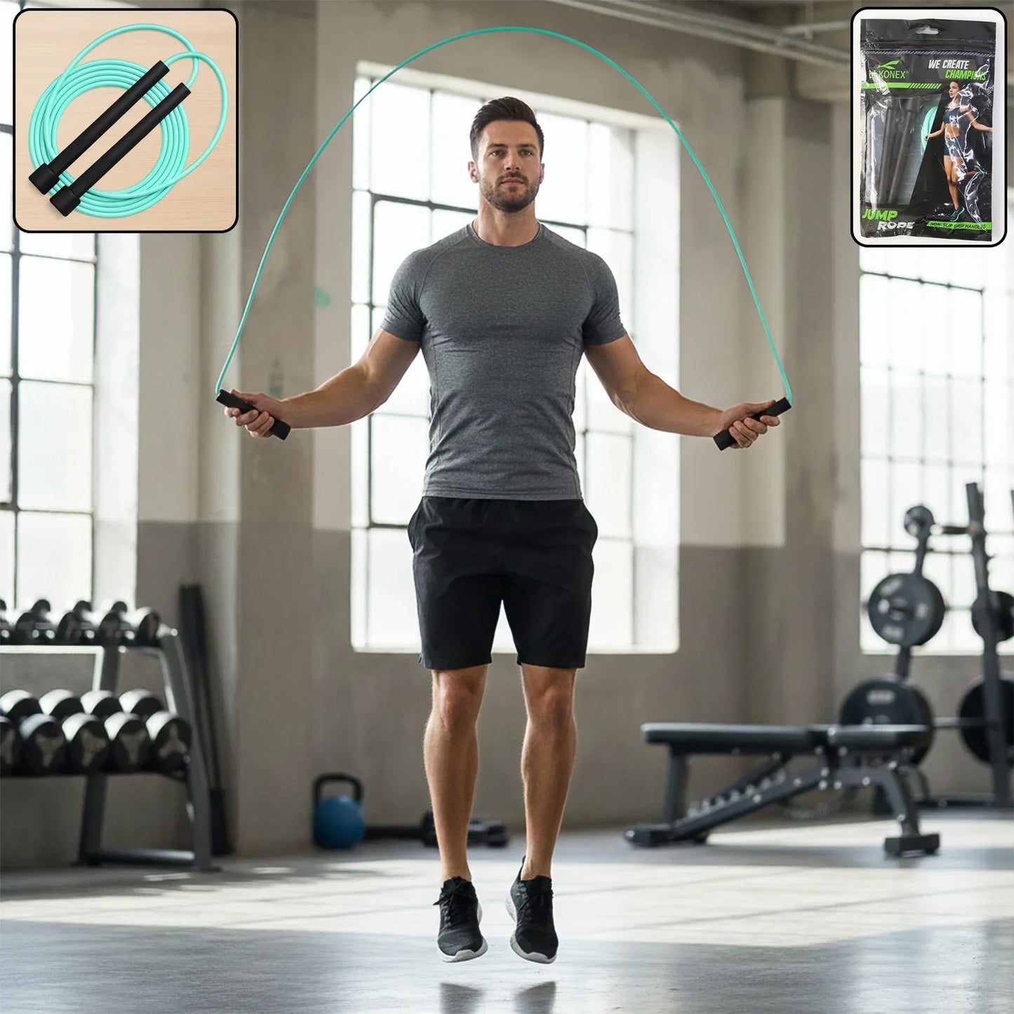 High-speed Skipping Rope With Foam Padded Handles (1 Pc) - Zidbik