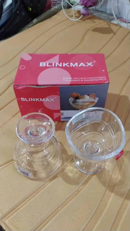 Glass Footed Dessert Bowl Ice Cream Cup (2 Pcs Set) - Zidbik