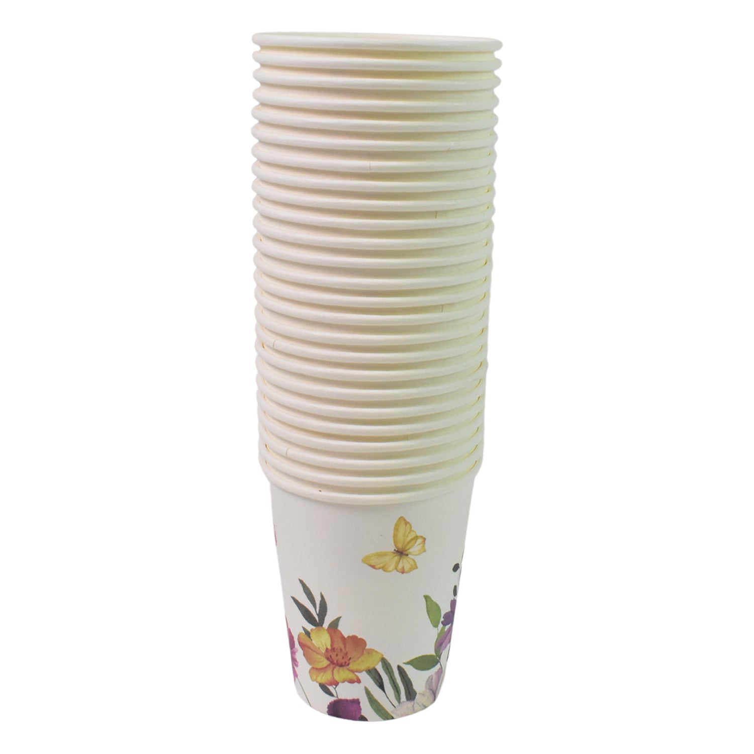 Disposable Paper Cups Disposable Tea Coffee Cups (24 Pcs Set  Mix Color  Design) - Zidbik