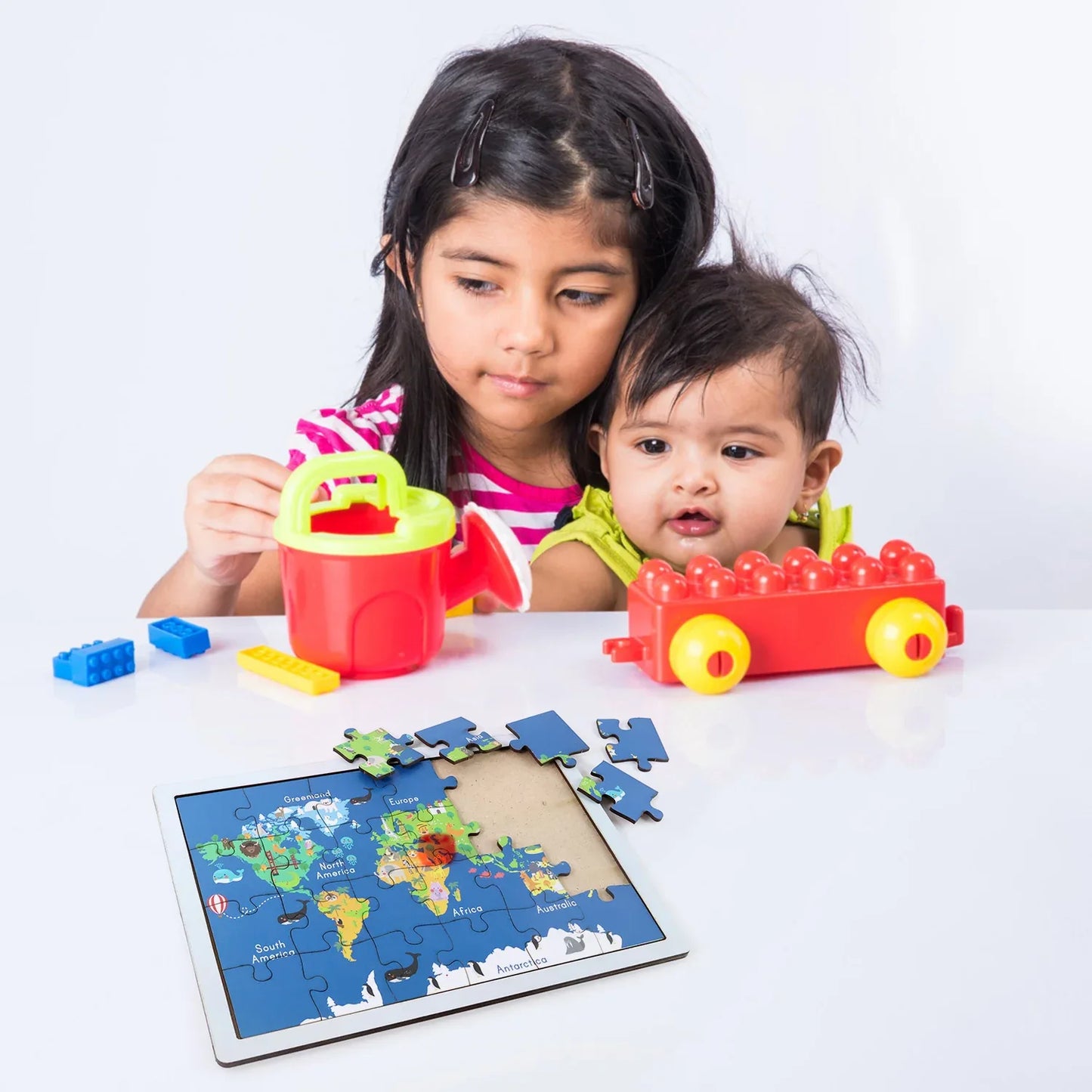 Educational Wooden World Map Puzzle For Kids - (1 Set) - Zidbik