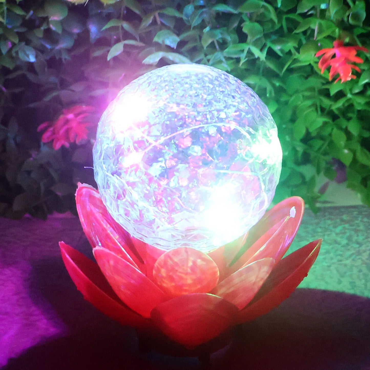 Crystal Ball Lotus Led Decorative Light (1 Pc) - Zidbik