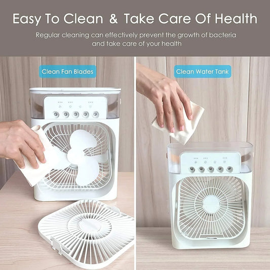 Portable Air Conditioner Fan 7 Color Changing Light (Big 1 Pc) - Zidbik