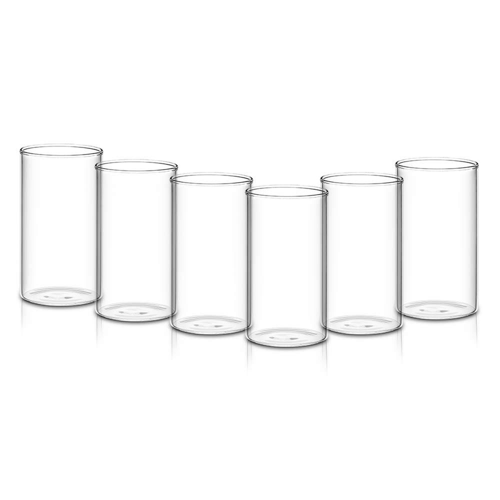 2343 Heavy Unbreakable Stylish Plastic Clear Look Fully Transparent Glasses Set 330ml (6pcs) - Zidbik