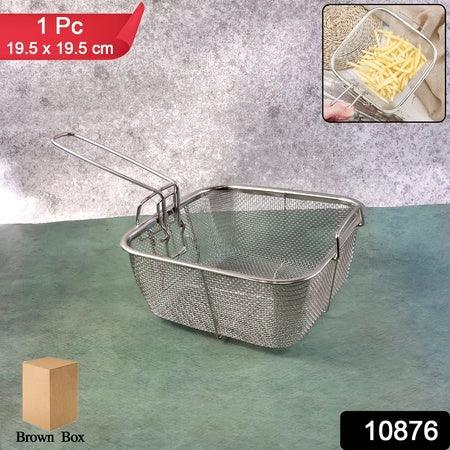 Stainless Steel Deep Fryer Basket With Long Handle (1 Pc) - Zidbik