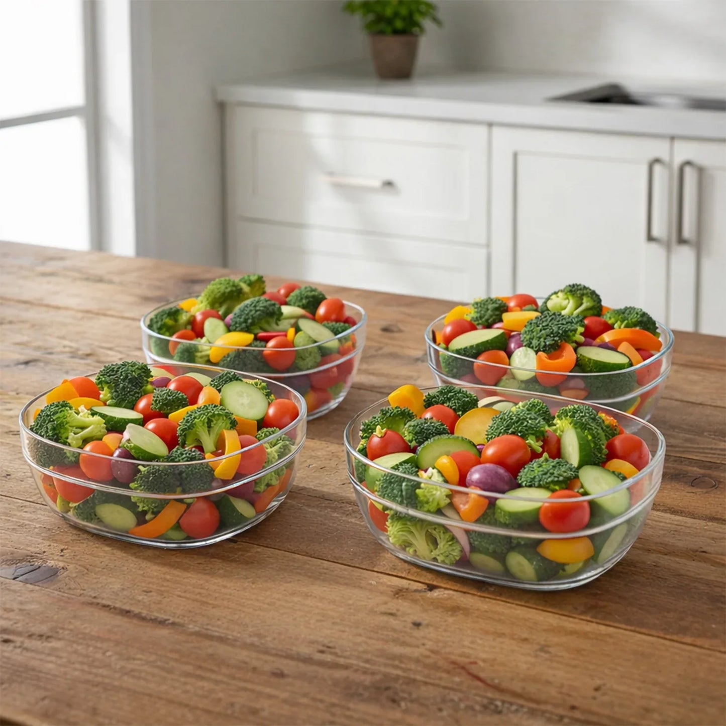 Transparent Multipurpose Serving Bowl Set (4 Pc Set) - Zidbik