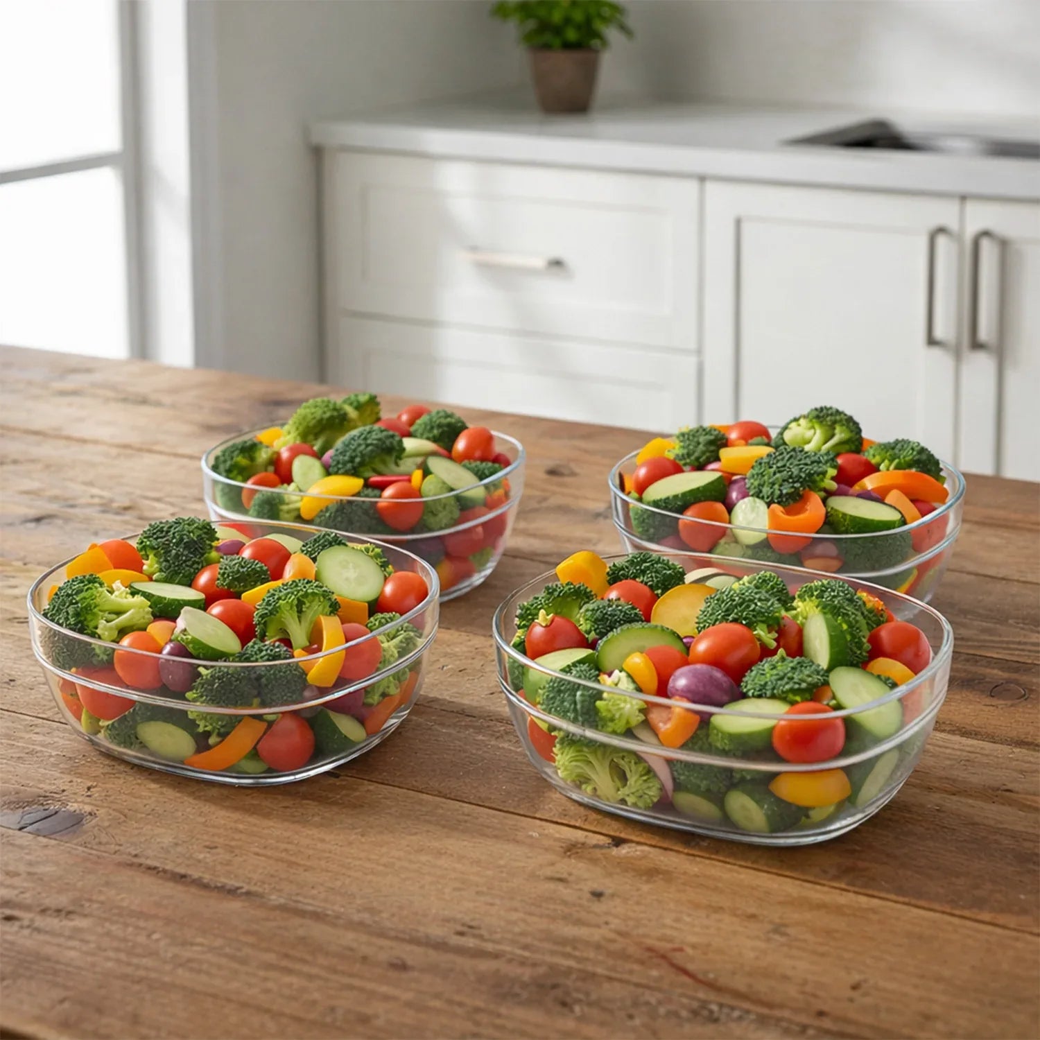 Transparent Multipurpose Serving Bowl Set (4 Pc Set) - Zidbik