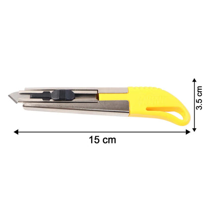 Heavy-duty Stainless Steel Body Utility Cutter Knife (1 Pc With 2 Extra Blade) - Zidbik