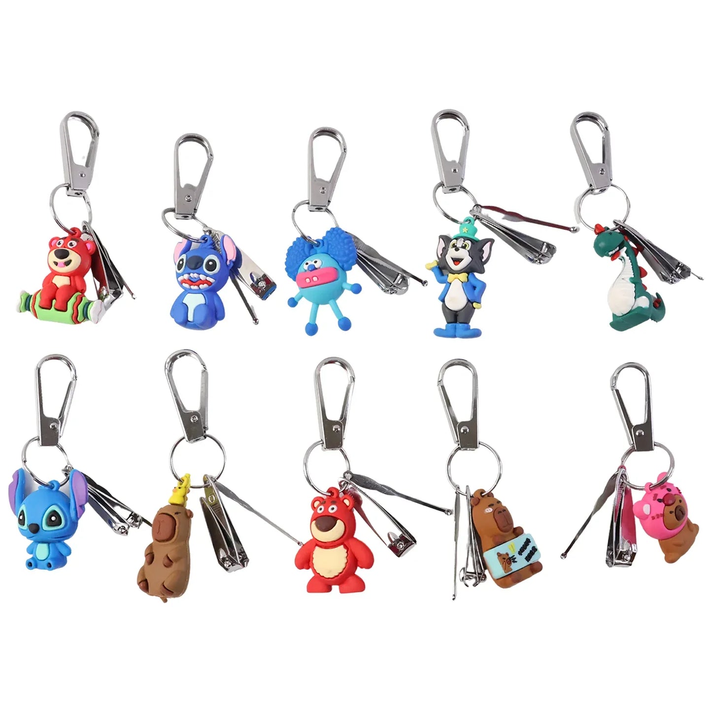 Mix Design Cartoon Nail Cutter Keychain With Mini Nail Clipper (1 Pc) - Zidbik