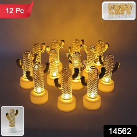 Decorative Cactus Shaped Flameless Led Candles (12 Pc) - Zidbik