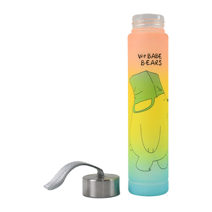 300 Ml Cute Cartoon Printed Plastic Water Bottle - Zidbik