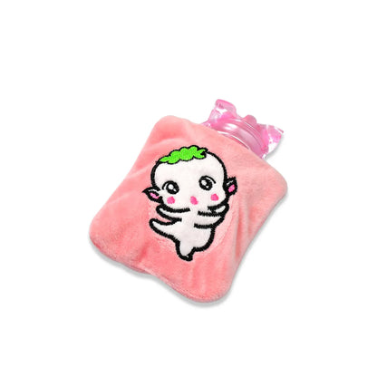 6532 Pink Cartoon Small Hot Water Bag With Cover For Pain Relief Neck Shoulder Pain And Hand Feet Warmer Menstrual Cramps. - Zidbik