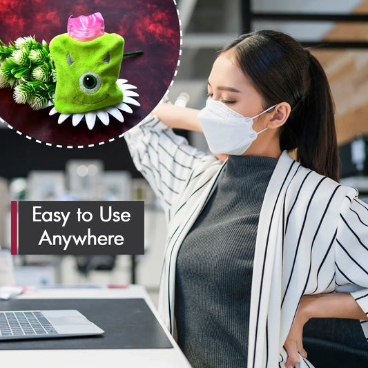 6519 Green One Eye Monster Print Small Hot Water Bag With Cover For Pain Relief Neck Shoulder Pain And Hand Feet Warmer Menstrual Cramps. - Zidbik