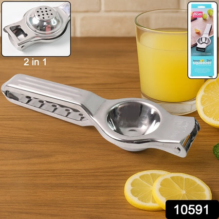 Supermom 2-in-1 Heavy Duty Stainless Steel Lemon Squeezer With Built-in Bottle Opener - Zidbik